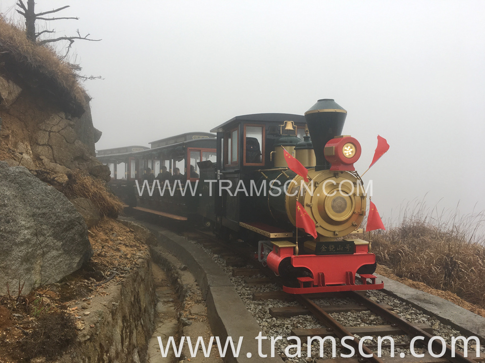 sightseeing train on mountain canyon